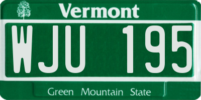 VT license plate WJU195