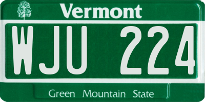 VT license plate WJU224