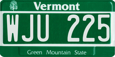 VT license plate WJU225