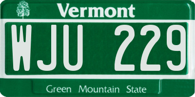 VT license plate WJU229