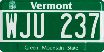 VT license plate WJU237