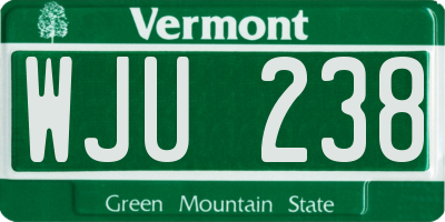 VT license plate WJU238
