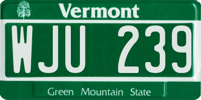 VT license plate WJU239
