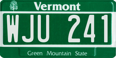 VT license plate WJU241