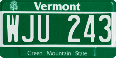VT license plate WJU243