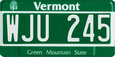 VT license plate WJU245