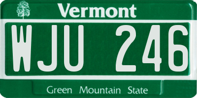 VT license plate WJU246