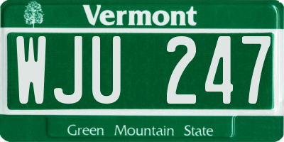 VT license plate WJU247