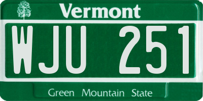 VT license plate WJU251