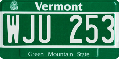 VT license plate WJU253
