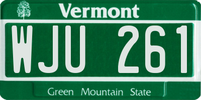 VT license plate WJU261