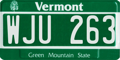 VT license plate WJU263