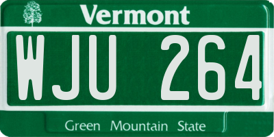 VT license plate WJU264