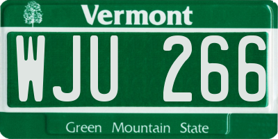 VT license plate WJU266