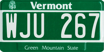 VT license plate WJU267