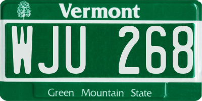 VT license plate WJU268