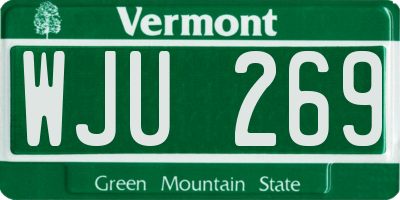 VT license plate WJU269