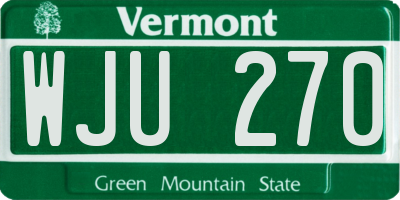 VT license plate WJU270
