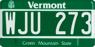 VT license plate WJU273