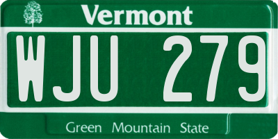 VT license plate WJU279