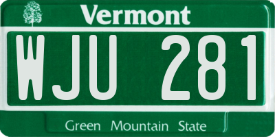 VT license plate WJU281