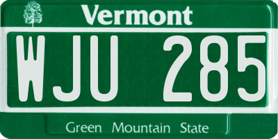 VT license plate WJU285