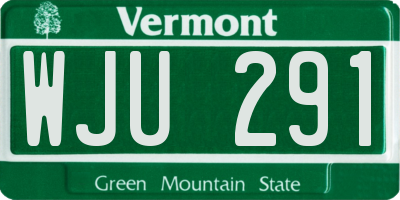 VT license plate WJU291