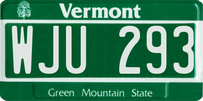 VT license plate WJU293
