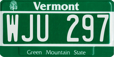 VT license plate WJU297