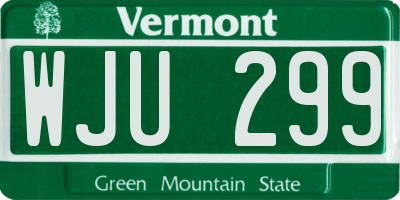 VT license plate WJU299