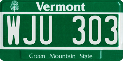 VT license plate WJU303