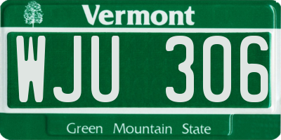 VT license plate WJU306