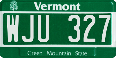 VT license plate WJU327