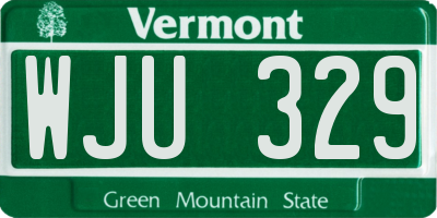 VT license plate WJU329