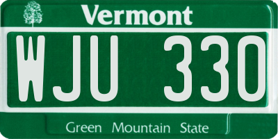 VT license plate WJU330