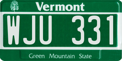 VT license plate WJU331