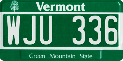 VT license plate WJU336