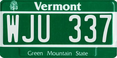 VT license plate WJU337
