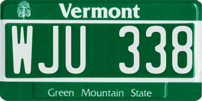 VT license plate WJU338