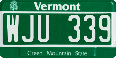 VT license plate WJU339
