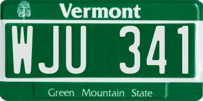 VT license plate WJU341