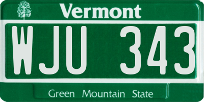 VT license plate WJU343