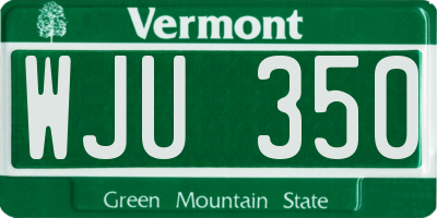 VT license plate WJU350