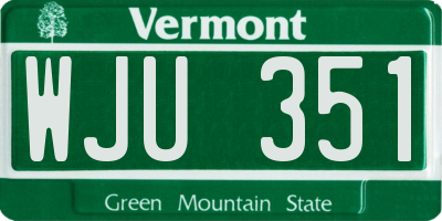 VT license plate WJU351
