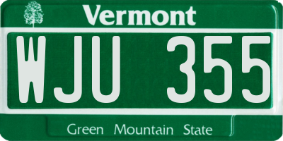 VT license plate WJU355