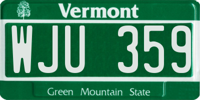 VT license plate WJU359