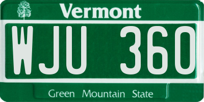 VT license plate WJU360