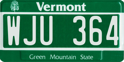 VT license plate WJU364