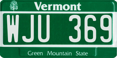 VT license plate WJU369