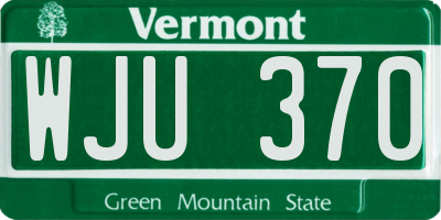 VT license plate WJU370